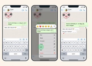 Funcionalidad de editar mensajes enviados en WhatsApp