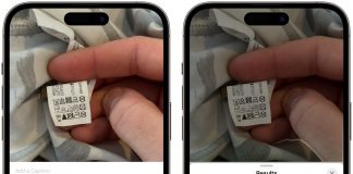 iOS 17 reconociendo símbolos en etiquetas de ropa