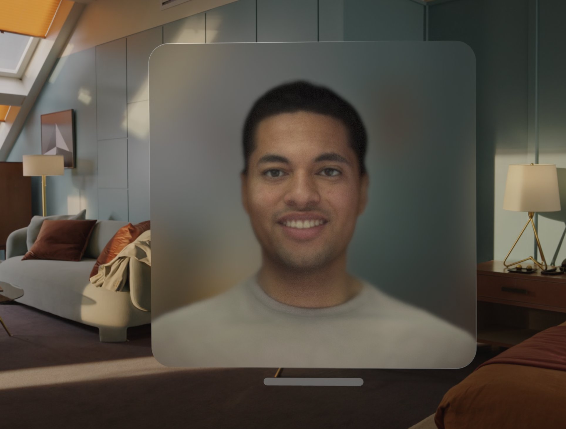 Modelo 3D de la cara del usuario en una llamada de FaceTime