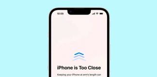 Aviso de iPhone muy cerca de la cara en iOS 17