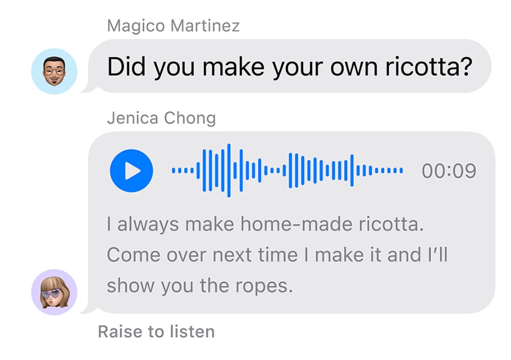 Mágico Martinez en una transcripción de un mensaje de audio en la App de Mensajes