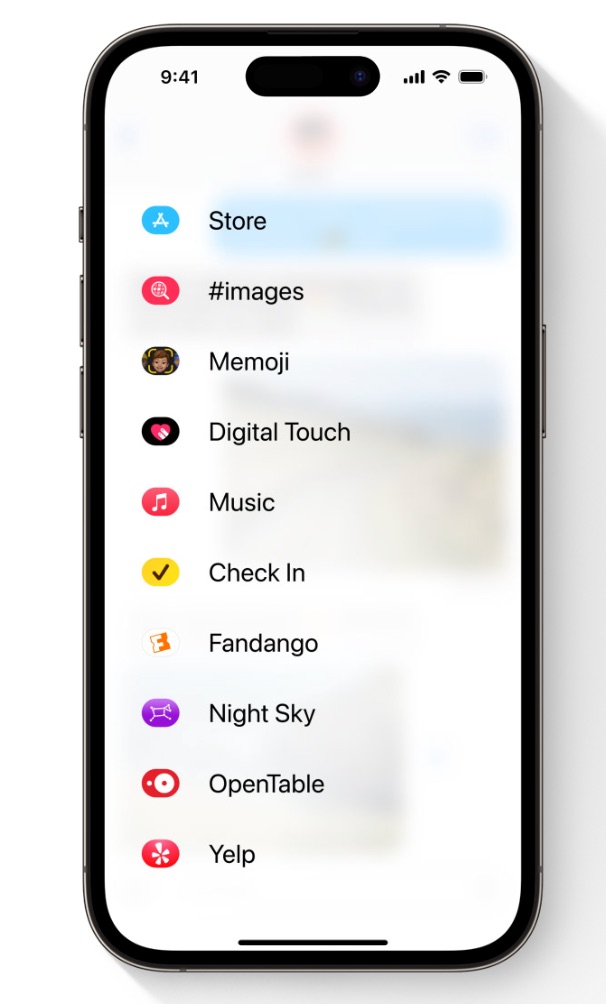 App de Mensajes en iOS 17