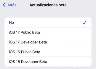 Actualizaciones beta de iOS 16 e iOS 17