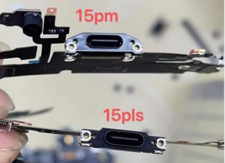 conector USB-C con su cable flex de conexión que Apple utiliza en el iPhone 15 y 15 Pro
