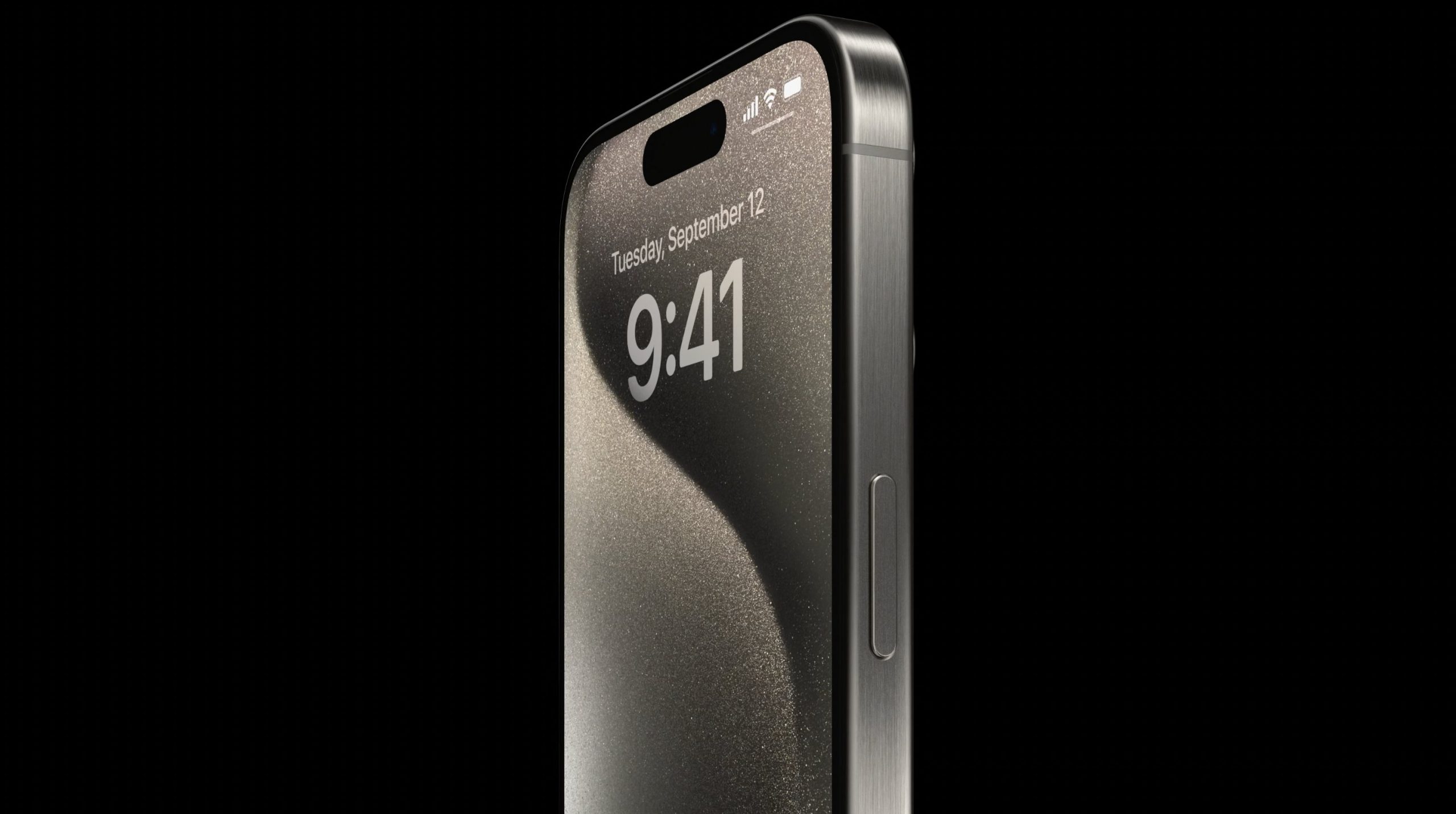 iPhone 15 Pro de titanio con bordes de pantalla más estrechos