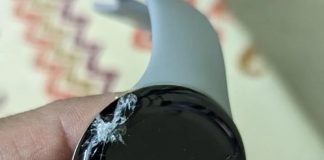 Pixel Watch con la pantalla rota que no se puede reparar