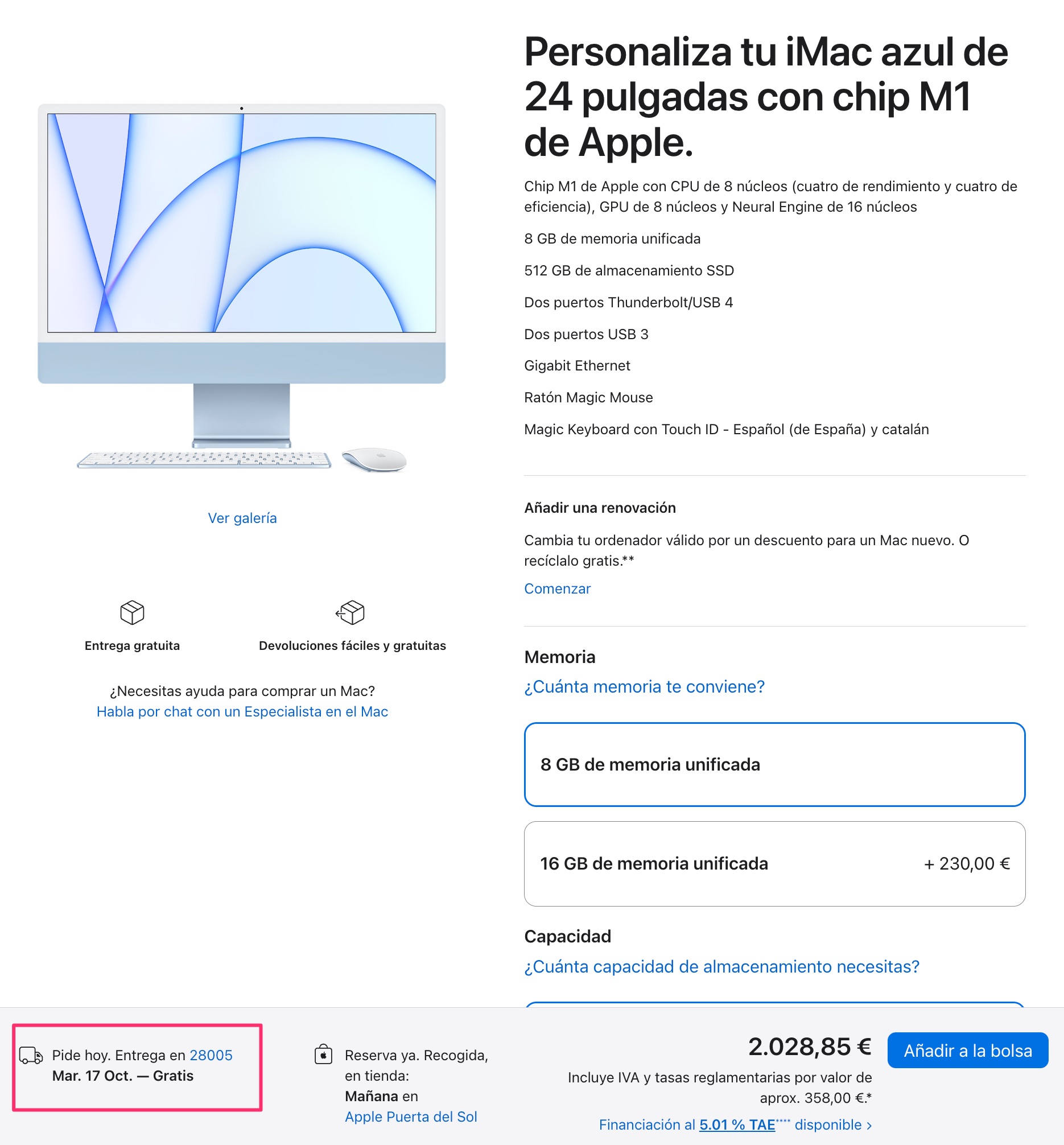 iMac con M1 disponible sin problemas en España