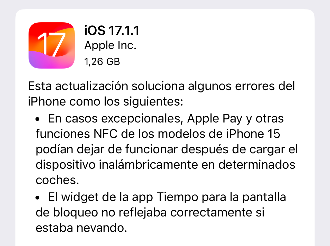 iOS 17.1.1