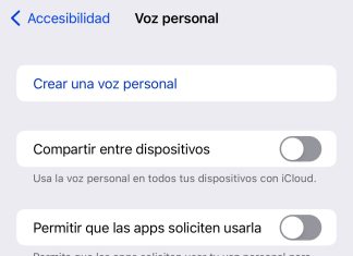 Ajustes para crear una Voz Personal en la sección de accesibilidad de la App de Ajustes