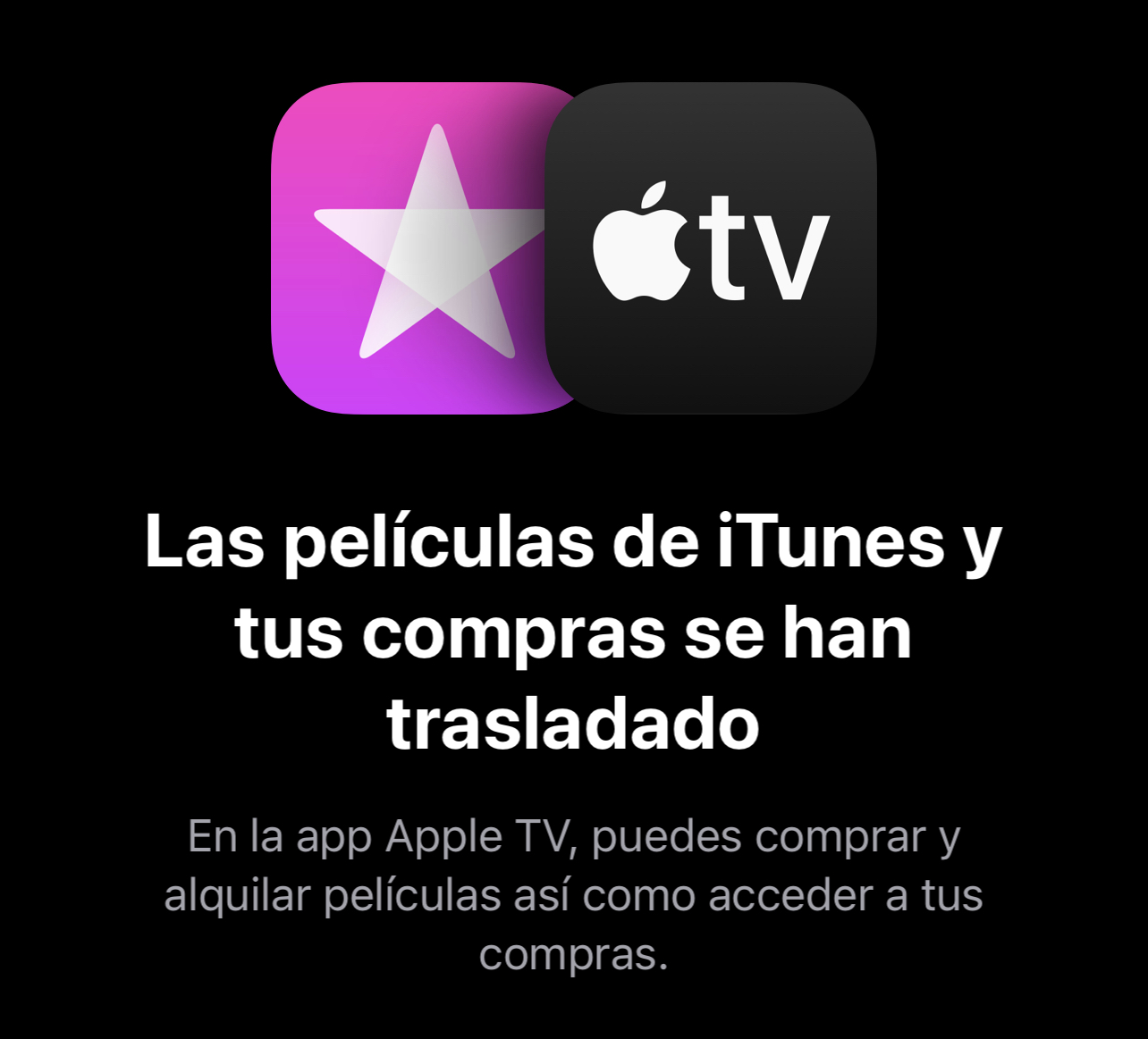 Traslado de películas y series compradas a la App de Apple TV