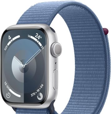 Apple Watch Series 9 GPS con Caja de Aluminio en Plata de 45 mm y Correa Loop Deportiva Azul Invierno