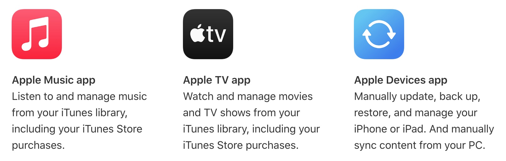 Apple Music, Apple TV y Apple Devices, las tres aplicaciones con las que administrar un iPhone o iPad desde un PC con Windows 10