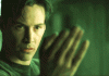 GIF de Neo en Matrix diciendo ven aquí