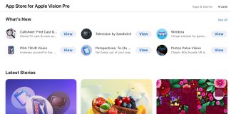 Web de la App Store de las Vision Pro