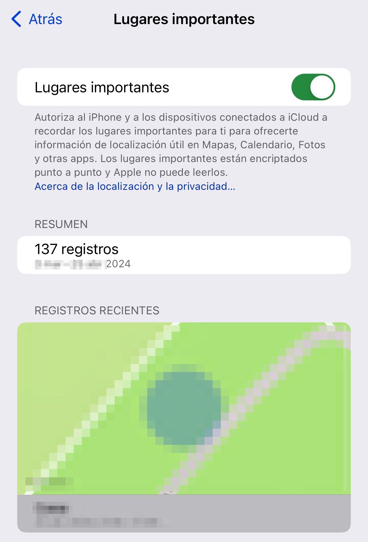 Localizaciones importantes es utilizado en iOS para determinar sitios seguros en los que permitir cambios importantes de seguridad, como por ejemplo la contraseña de tu cuenta de Apple
