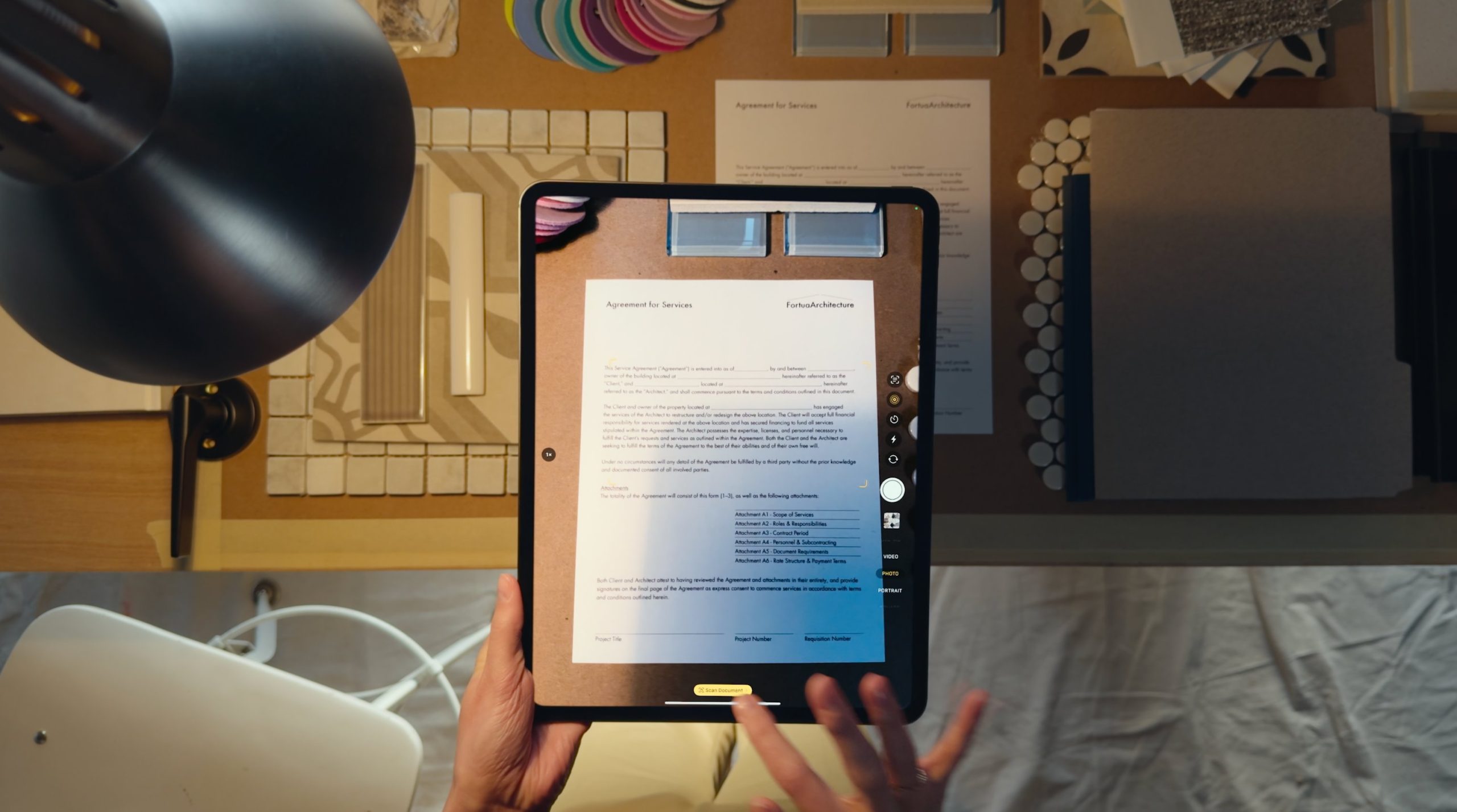 Escaneando un documento con un iPad Pro con M4