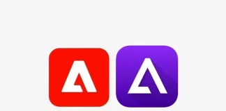 Logo de Adobe a la izquierda, y de Delta a la derecha
