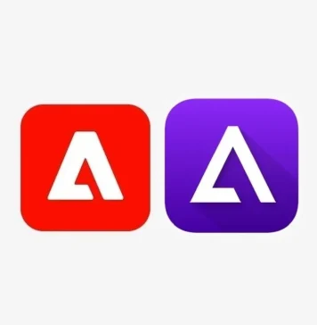 Logo de Adobe a la izquierda, y de Delta a la derecha