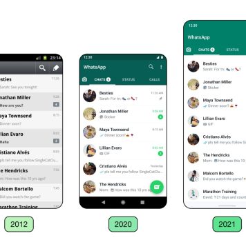 Evolución en el diseño de la interfaz de WhatsApp