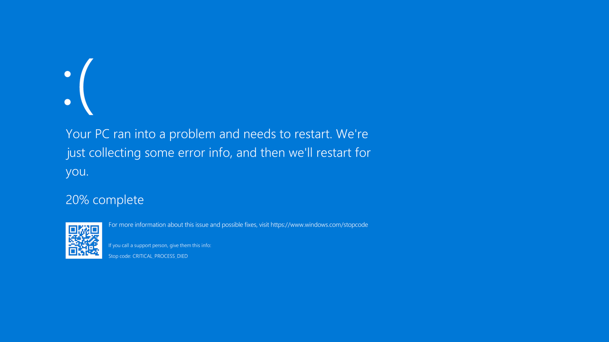 La famosa Blue Screen Of Death de Windows, o BSOD para abreviar