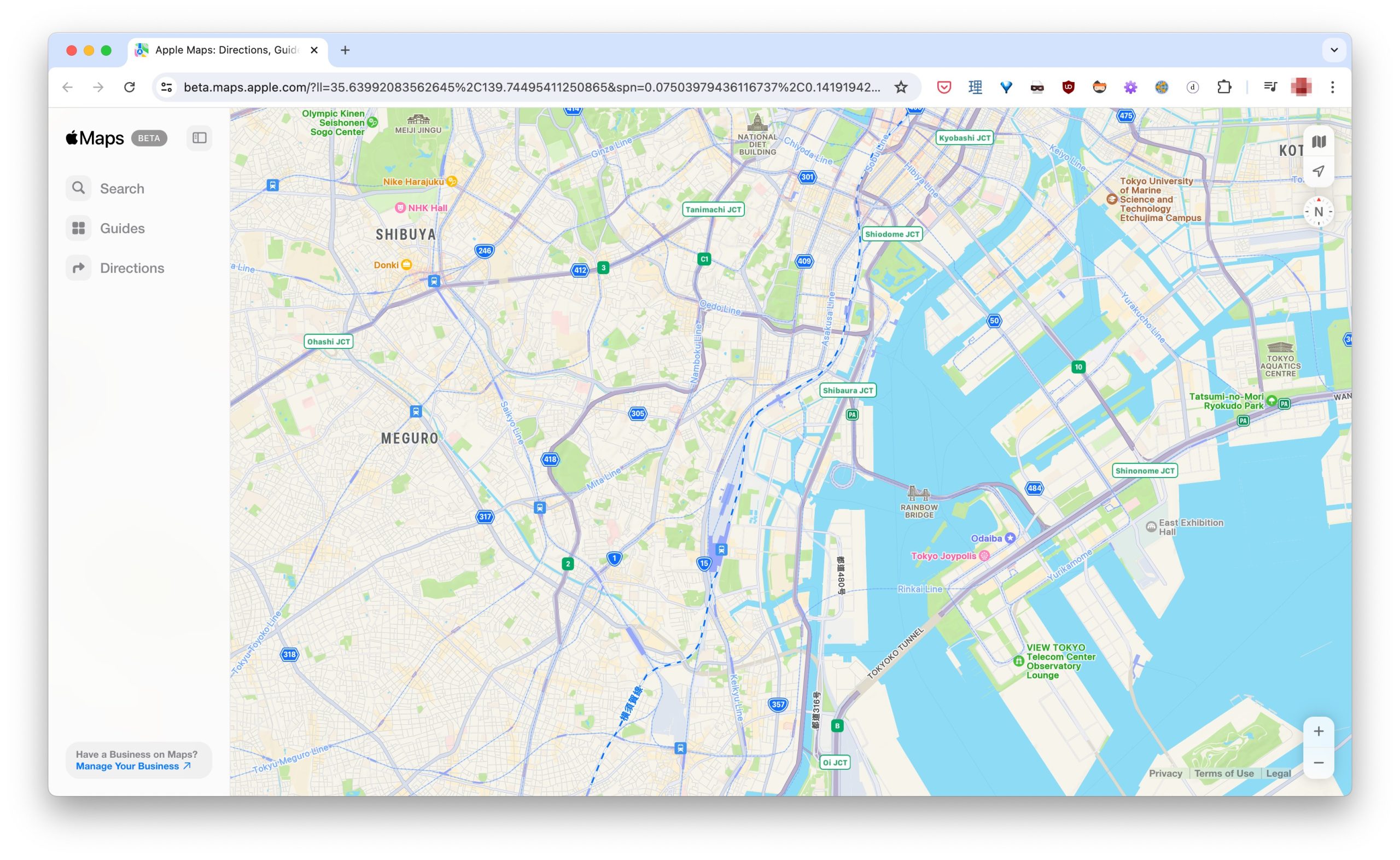 Mapas de Apple en la web