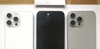 Supuesto iPhone 16 Pro en colores blanco, negro, y una especie de gris amarronado