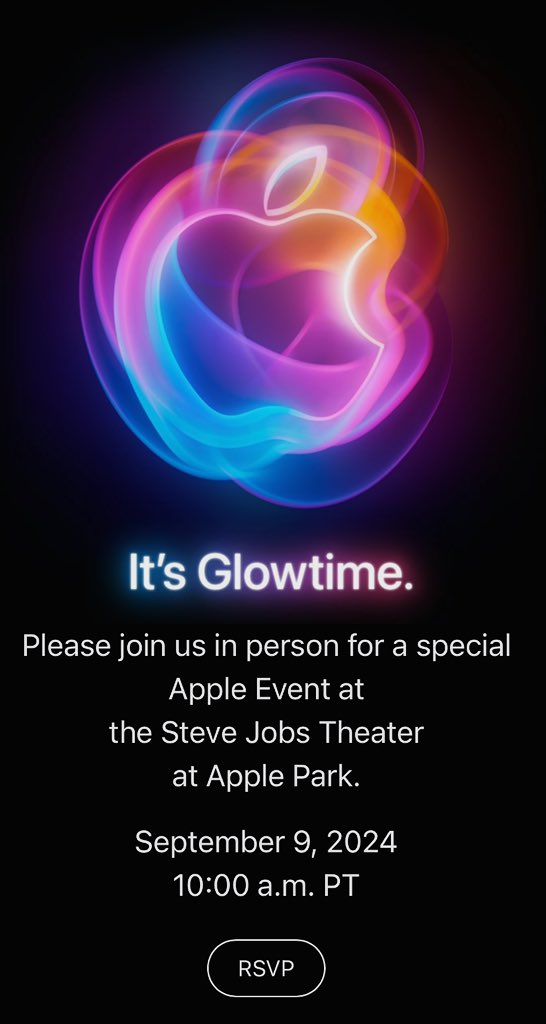 Evento de Apple el 9 de septiembre para presentar el iPhone 16