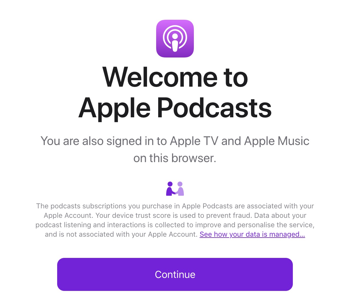 Apple Podcasts en la web