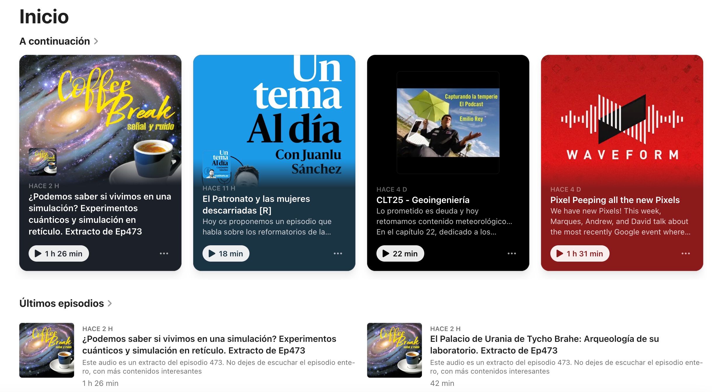 Apple Podcasts en la web