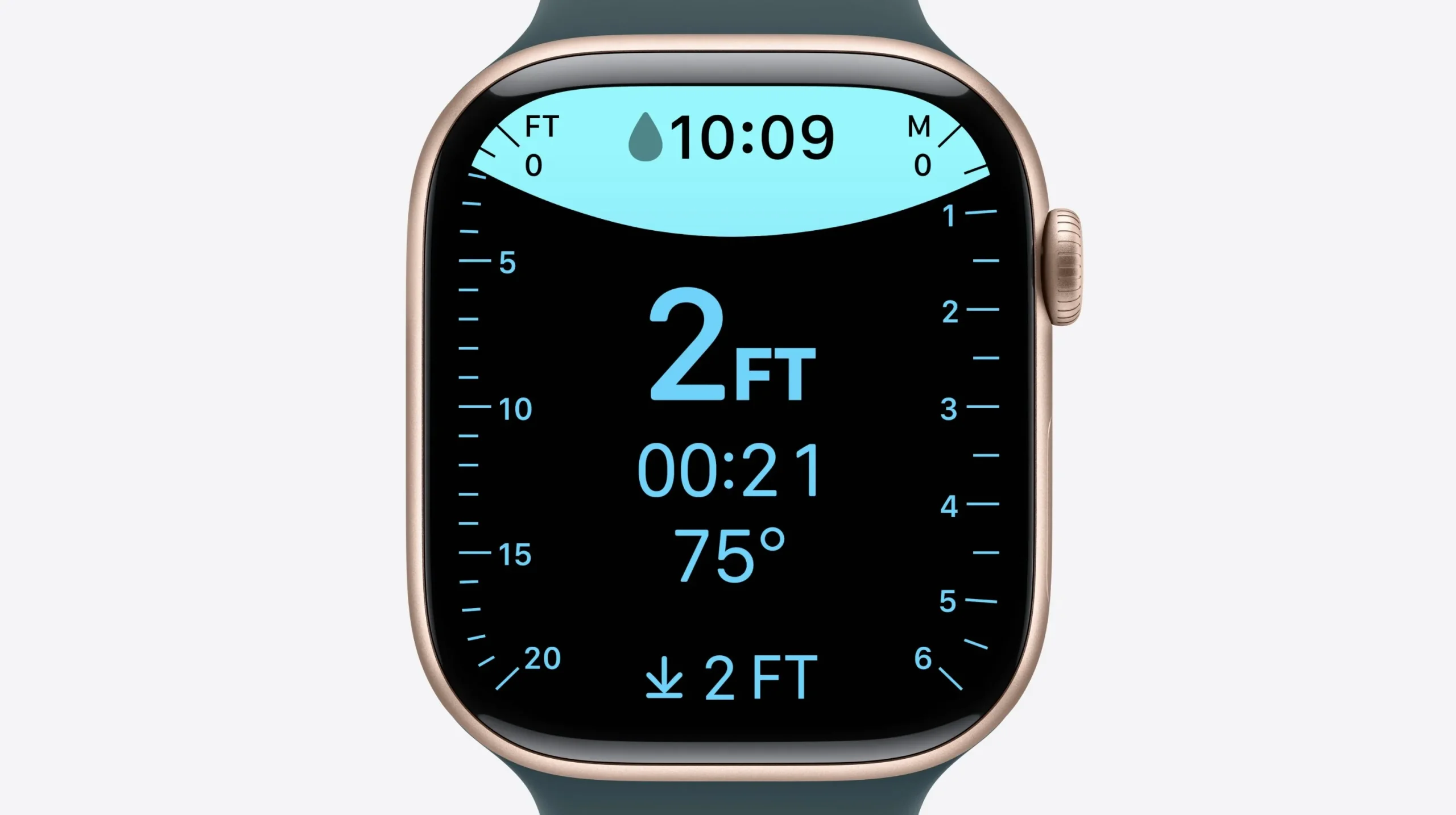 App de buceo en el Apple Watch Series 10 