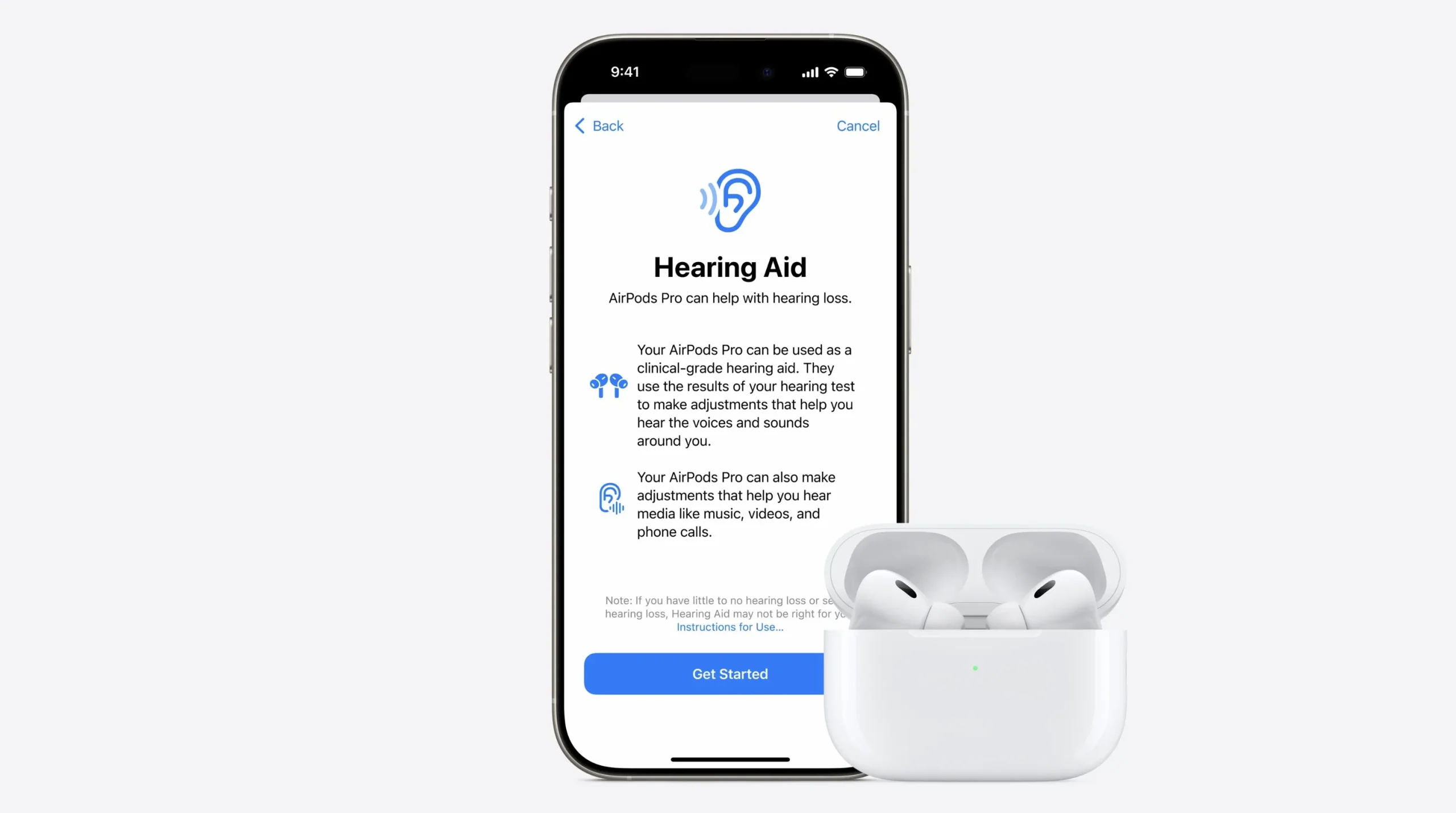 Prueba de audición de los AirPods Pro 2