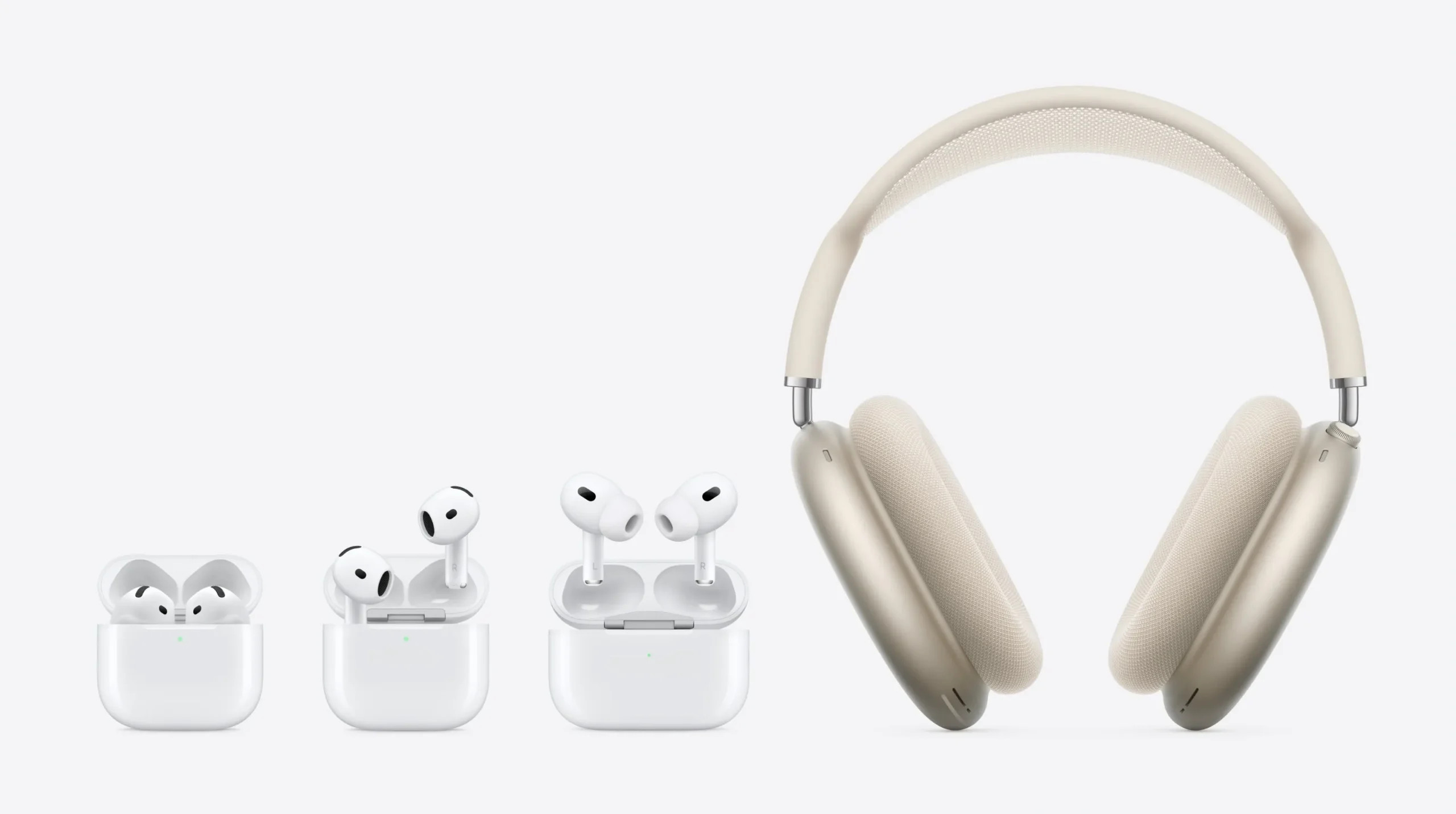 AirPods 4, AirPods Pro 2 y AirPods Max en nuevos colores