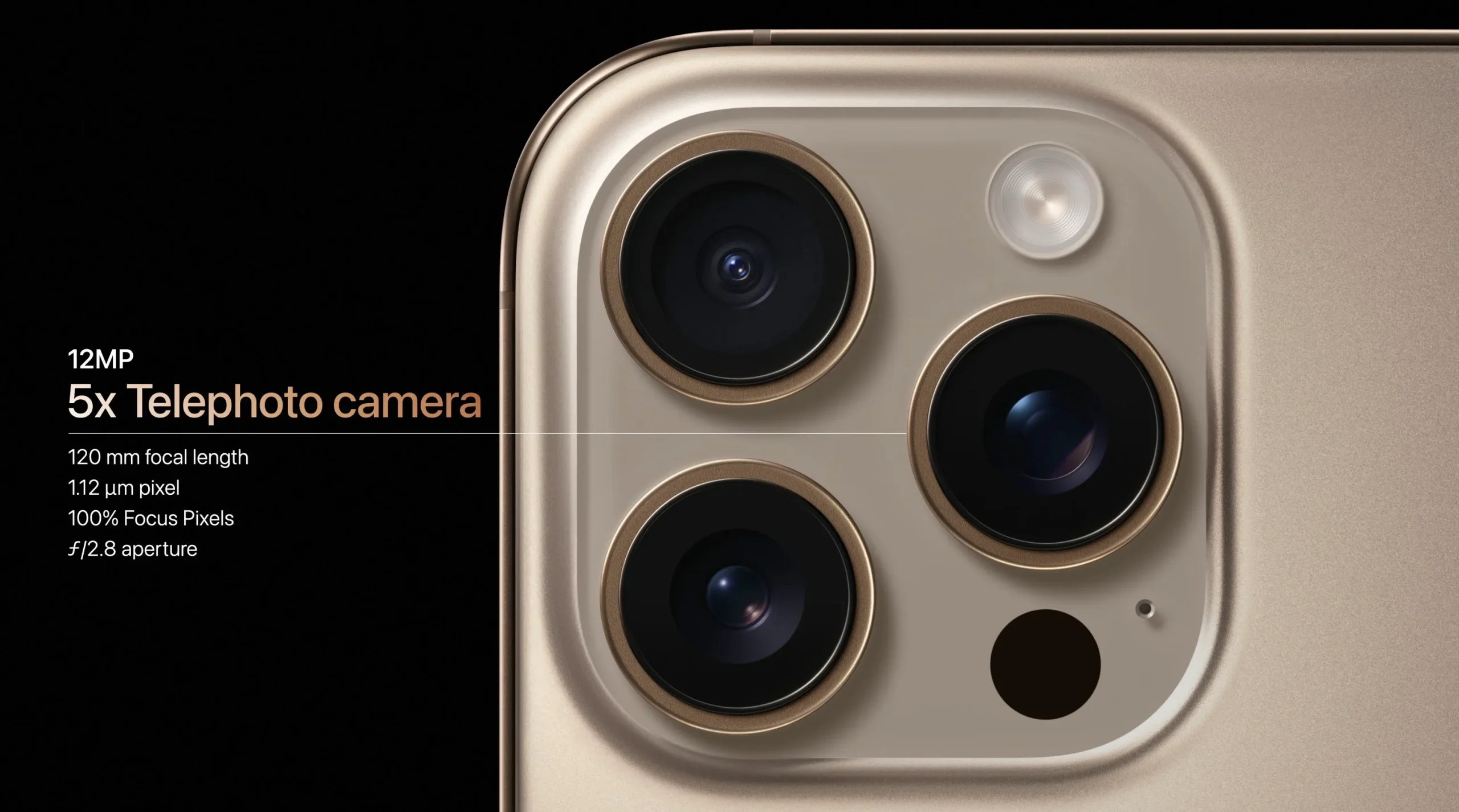 Teleobjetivo 5X en el iPhone 16 Pro