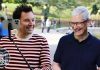 Jimmy Fallon entrevistando a Tim Cook en Nueva York con motivo del lanzamiento del iPhone 16