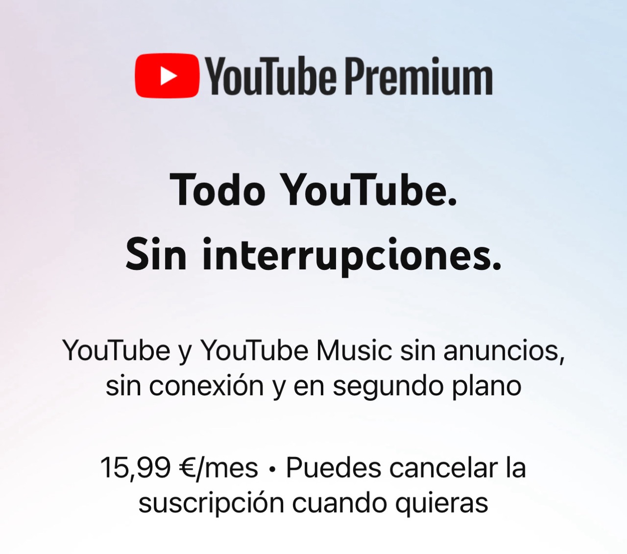 Precio de la suscripción Premium de YouTube en septiembre de 2024