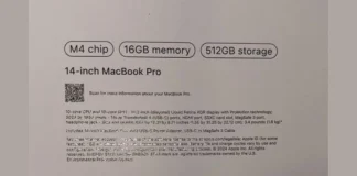 Imagen de la caja de un supuesto MacBook Pro de 14 pulgadas con M4