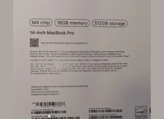 Imagen de la caja de un supuesto MacBook Pro de 14 pulgadas con M4