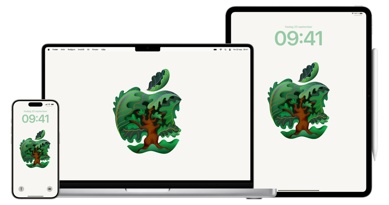 Fondo de pantalla que Apple ha diseñado para celebrar la apertura de su nueva tienda física en Suecia, Mall of Scandinavia