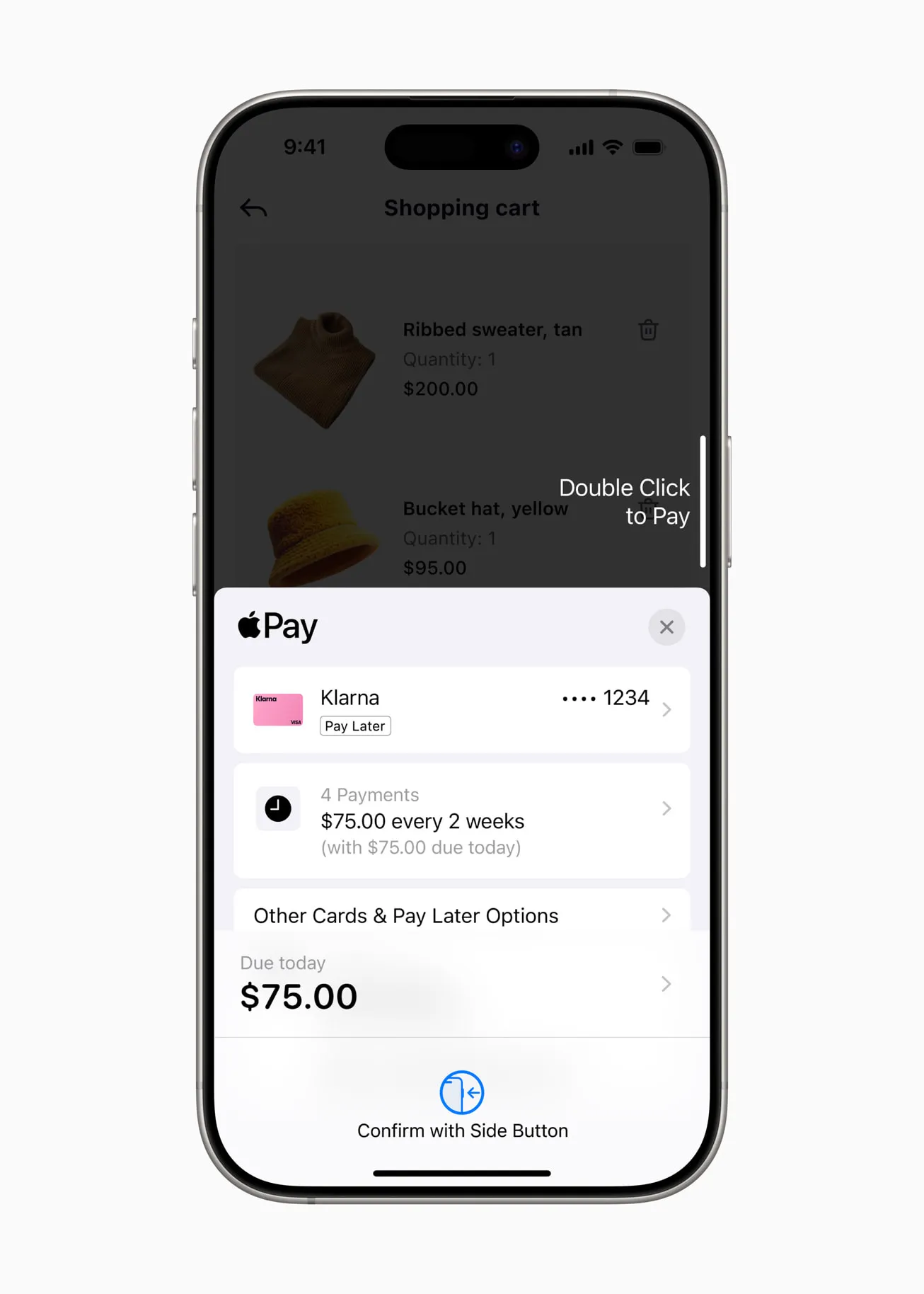 Pagos con Klarna en Apple Pay Later