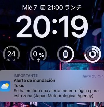 Alertas de inundación de la App del Tiempo de iOS