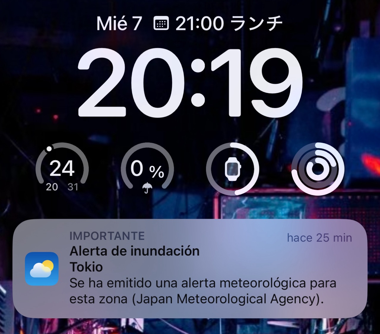 Alertas de inundación de la App del Tiempo de iOS