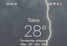 Alertas de tormentas de la App del Tiempo de iOS