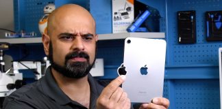 iPad mini 7 con un logo de Apple que se puede quitar de la carcasa