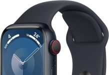 Apple Watch Series 9 [GPS + Cellular, 41mm] Caja de Aluminio Medianoche