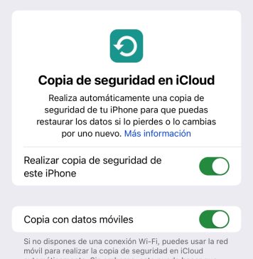 Copia de seguridad en iCloud