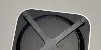 Modelo 3D para descargar e imprimir y poder encender el Mac mini pulsándolo desde arriba