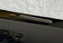 Prototipo de iPhone mostrando botones de volumen hápticos