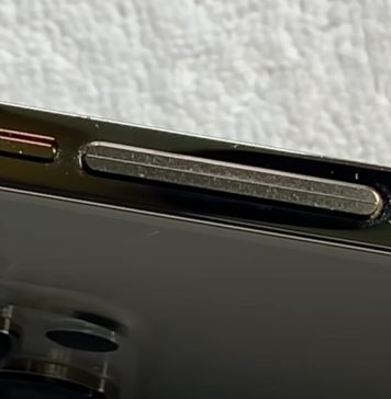 Prototipo de iPhone mostrando botones de volumen hápticos