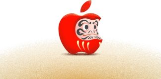 Logo de Apple convertido en un Daruma