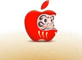 Logo de Apple convertido en un Daruma